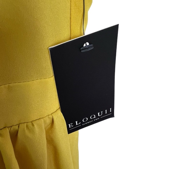 NWT Eloquii Ruffles & Pintucks Fit & Flare Dress Size 24 Golden Yellow - Picture 11 of 16